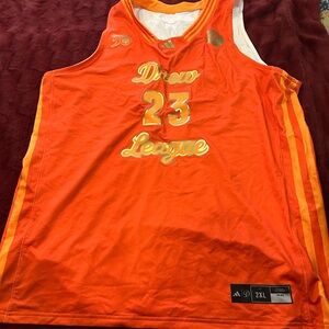Authentic  as is Drew League Orange Basketball Jersey